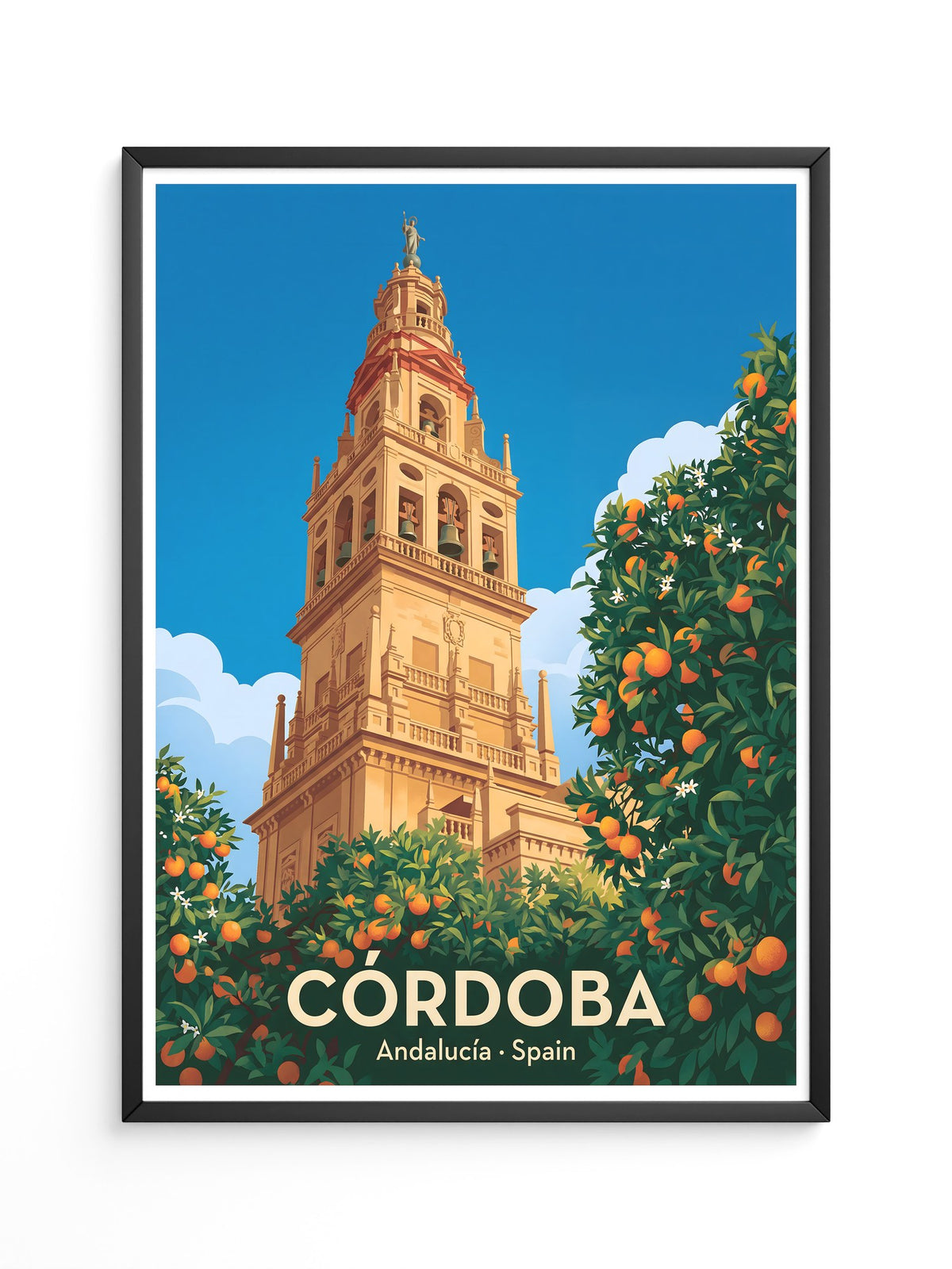 Córdoba Turm Orangenbäume Vintage