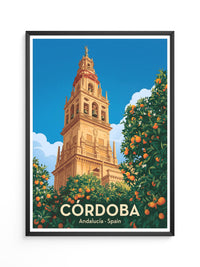 Córdoba Turm Orangenbäume Vintage