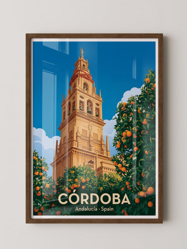 Córdoba Turm Orangenbäume Vintage