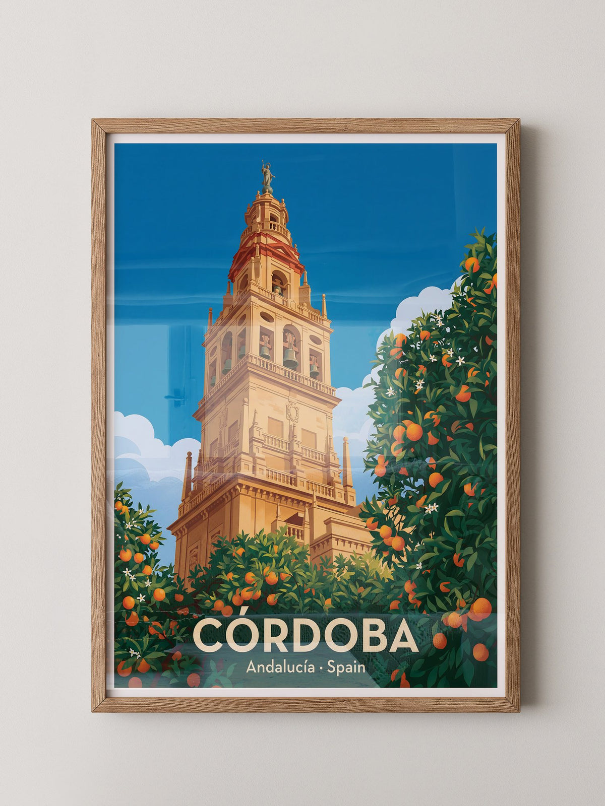 Córdoba Turm Orangenbäume Vintage