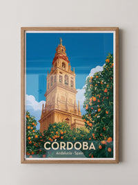 Córdoba Turm Orangenbäume Vintage