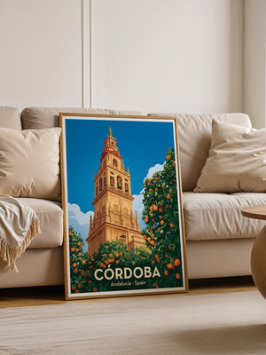 Córdoba Turm Orangenbäume Vintage