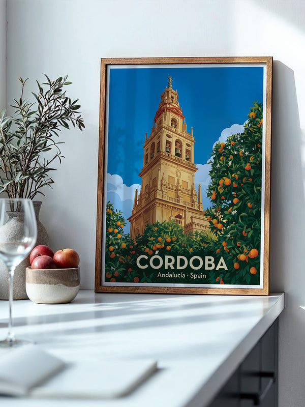 Córdoba Turm Orangenbäume Vintage