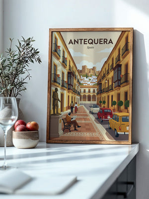 Antequera Stadtansicht Retro