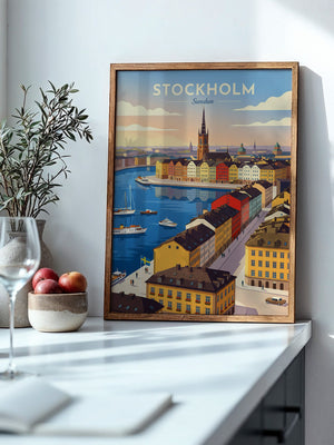 Stockholm Altstadt Skyline Vintage