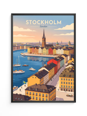Stockholm Altstadt Skyline Vintage