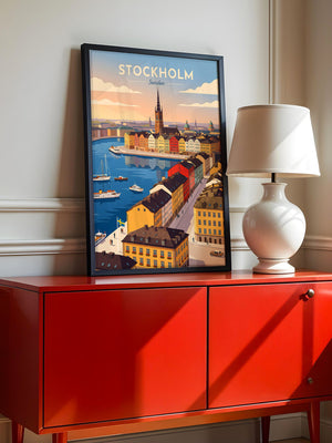 Stockholm Altstadt Skyline Vintage