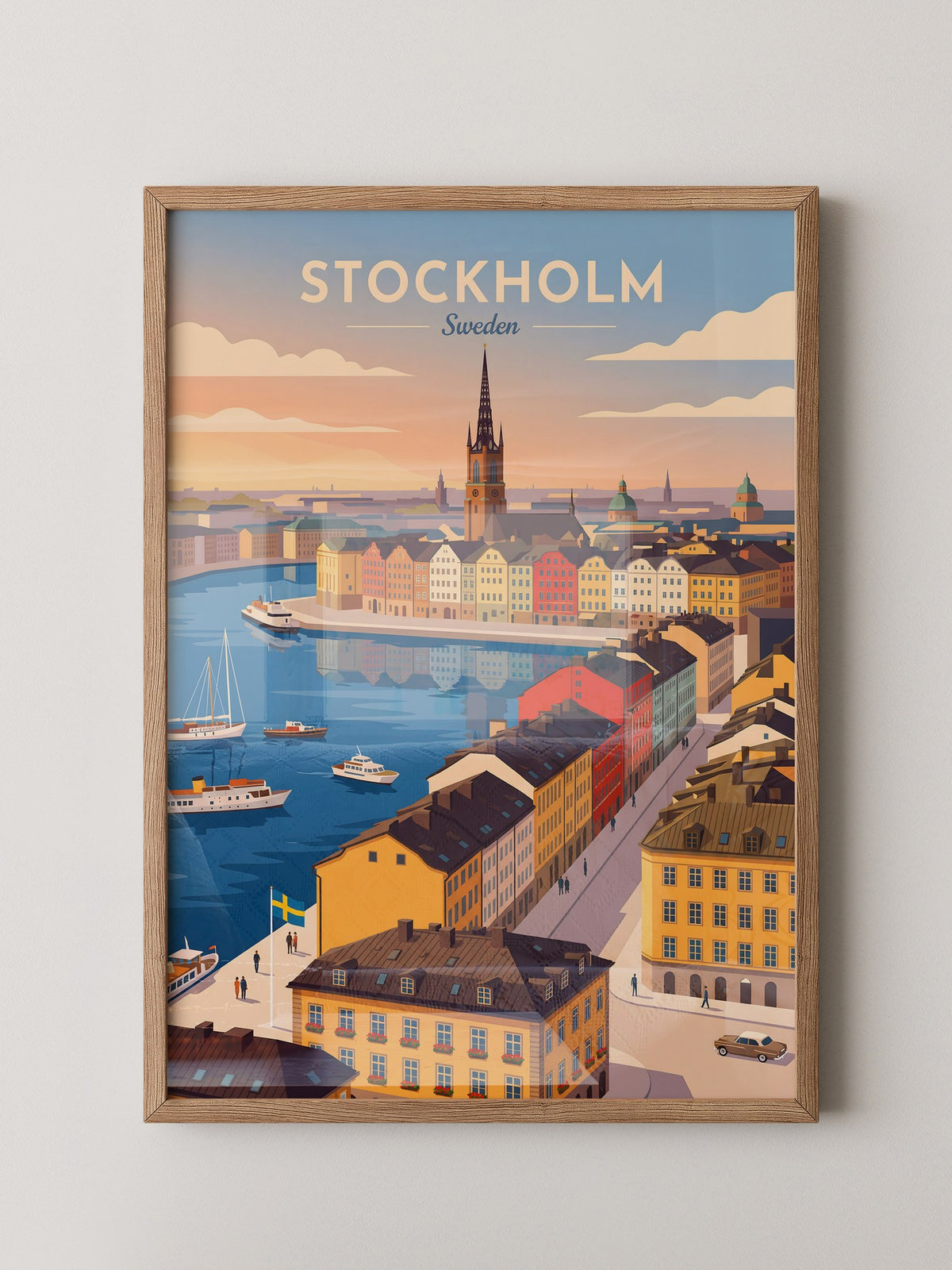 Stockholm Altstadt Skyline Vintage