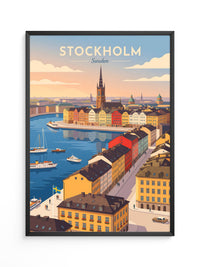 Stockholm Altstadt Skyline Vintage