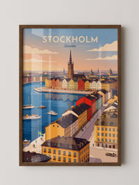 Stockholm Altstadt Skyline Vintage