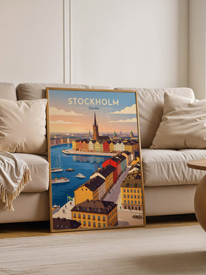 Stockholm Altstadt Skyline Vintage