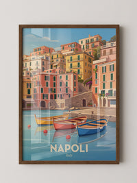 Bunte Boote Küstenidylle Napoli