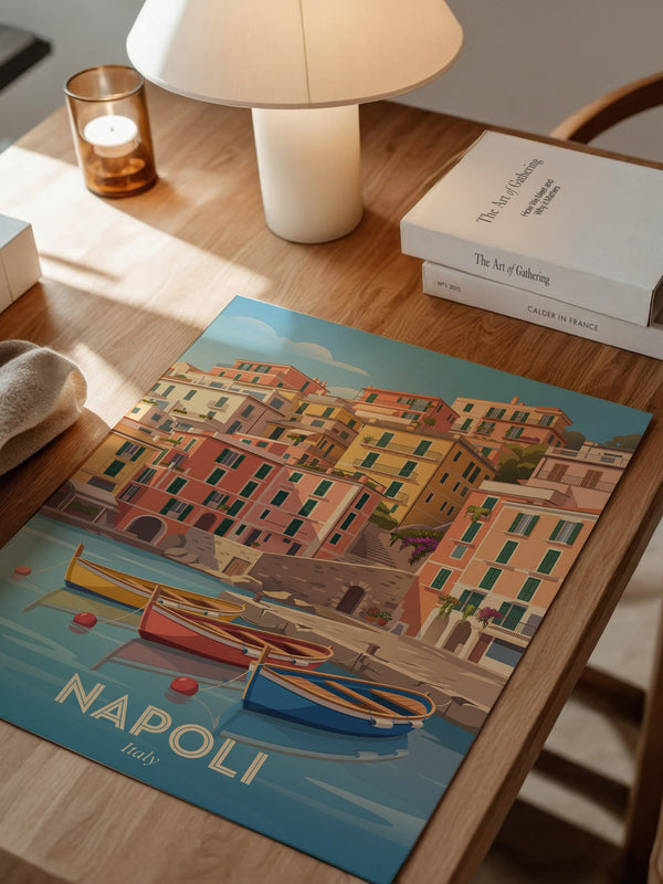 Bunte Boote Küstenidylle Napoli