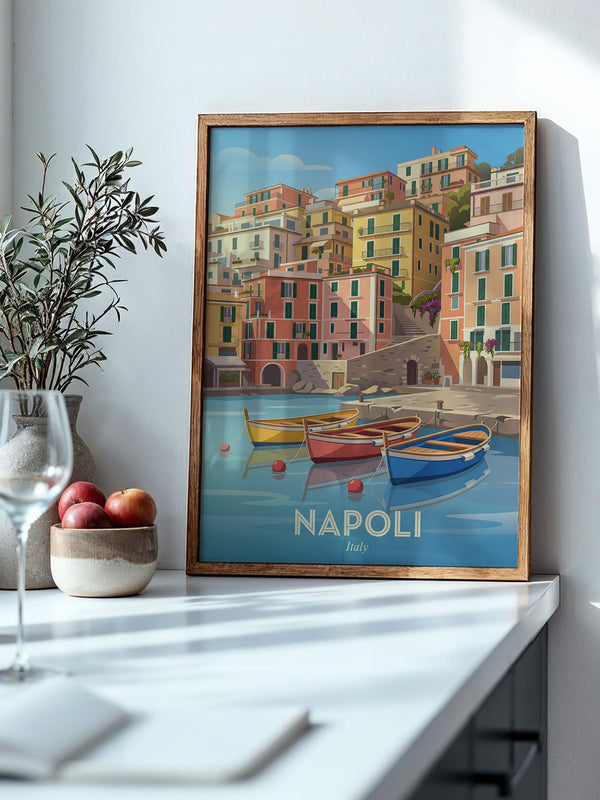 Bunte Boote Küstenidylle Napoli
