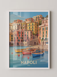 Bunte Boote Küstenidylle Napoli