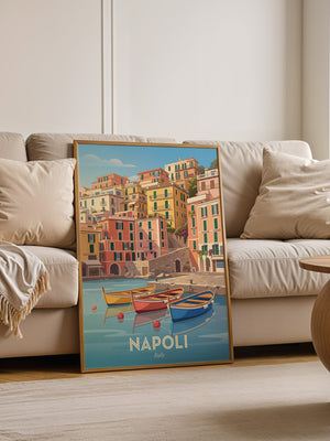 Bunte Boote Küstenidylle Napoli