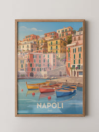 Bunte Boote Küstenidylle Napoli