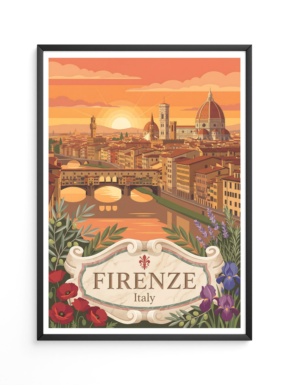 Florenz Sonnenuntergang Retro
