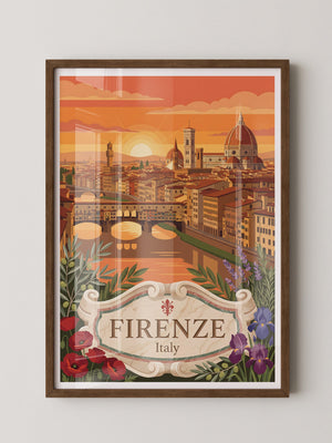 Florenz Sonnenuntergang Retro