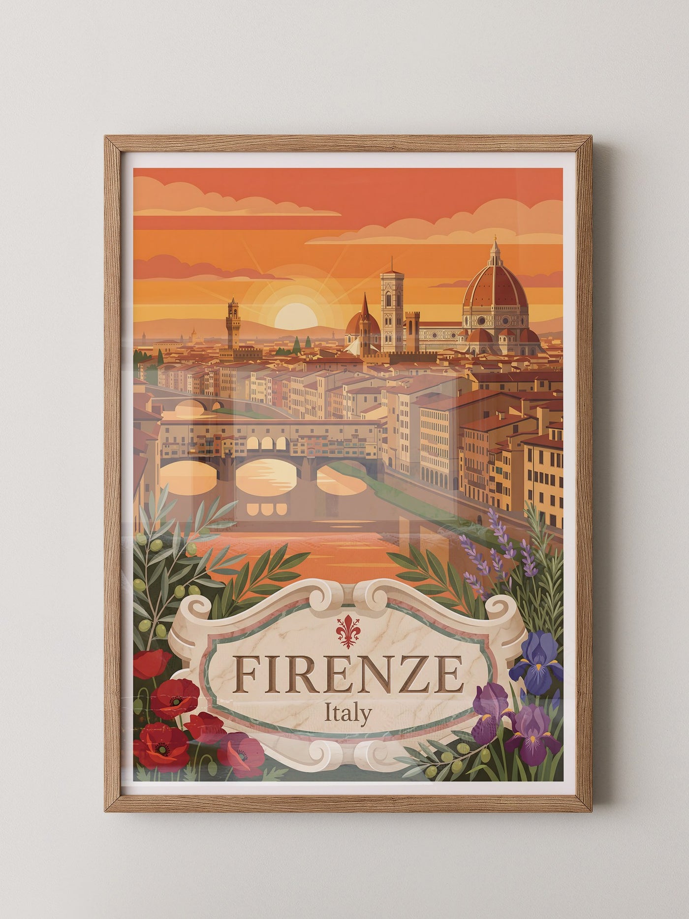 Florenz Sonnenuntergang Retro