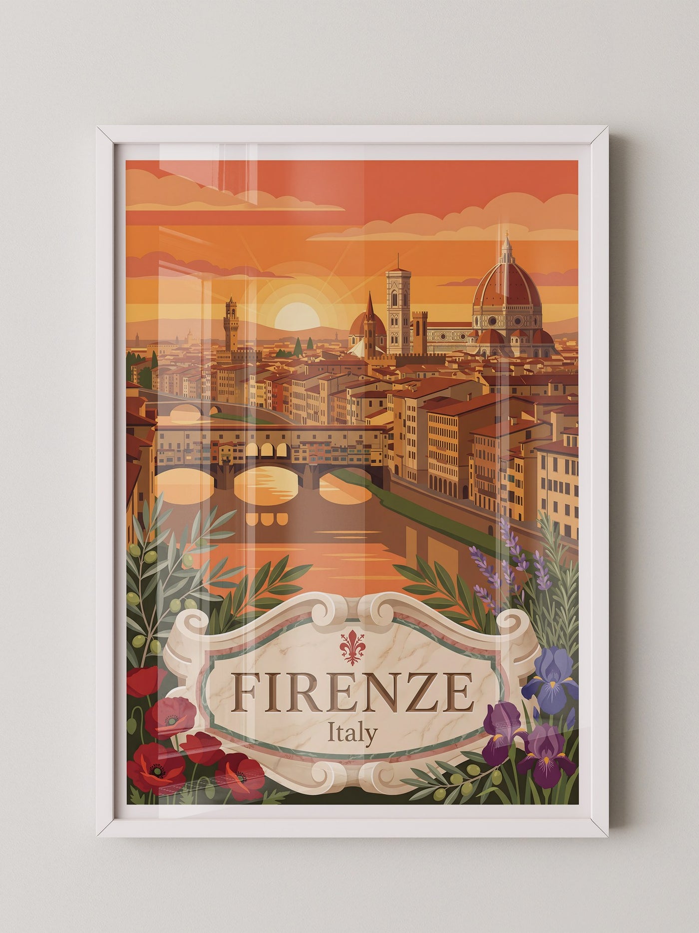 Florenz Sonnenuntergang Retro