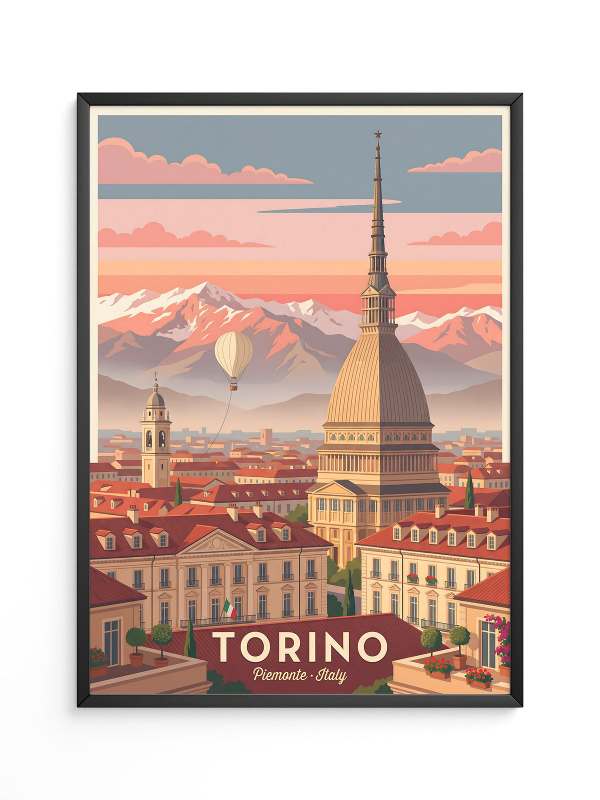 Turin Kuppel Rosa Abendstimmung