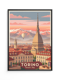 Turin Kuppel Rosa Abendstimmung