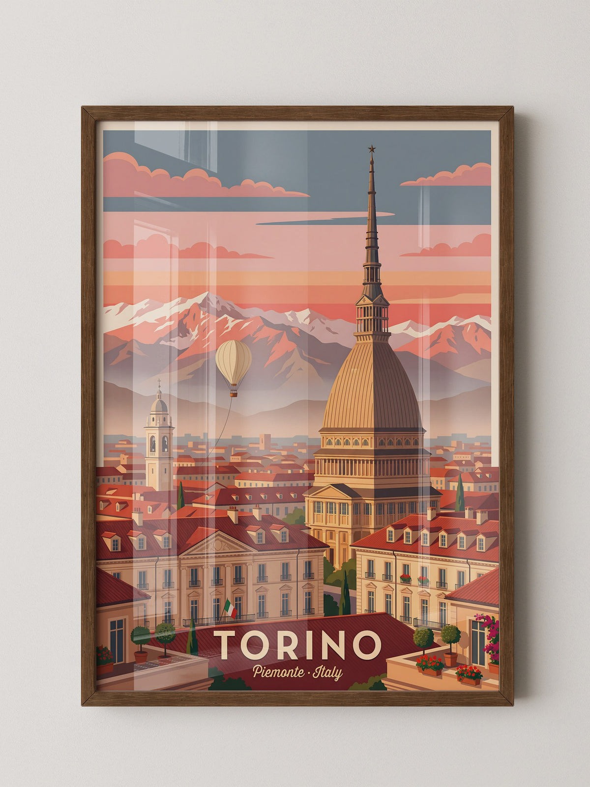 Turin Kuppel Rosa Abendstimmung
