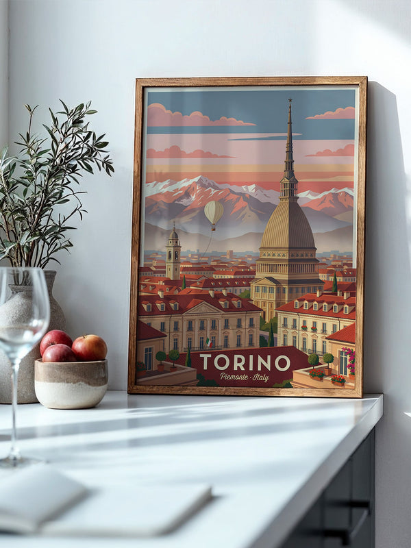 Turin Kuppel Rosa Abendstimmung