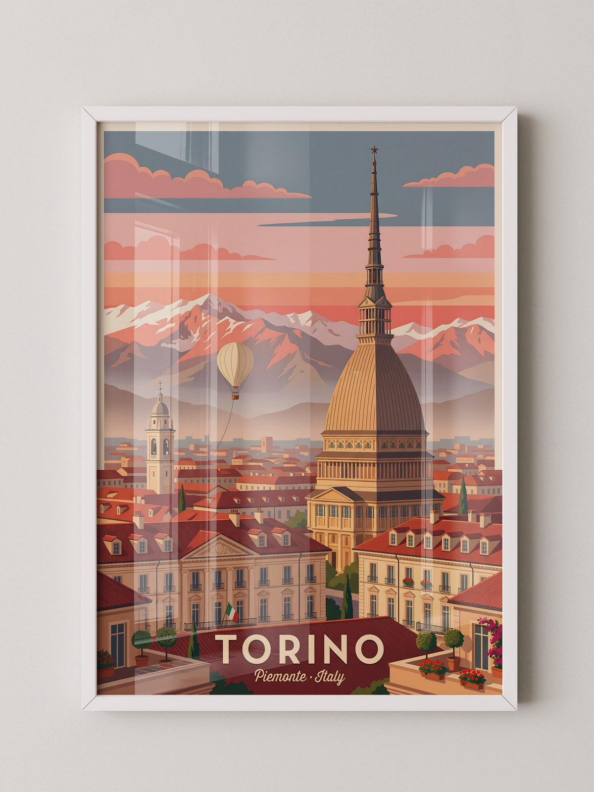 Turin Kuppel Rosa Abendstimmung