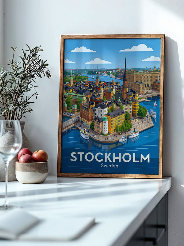 Stockholm Stadtansicht Illustration