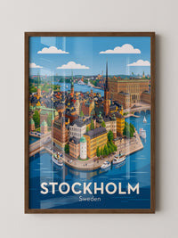 Stockholm Stadtansicht Illustration