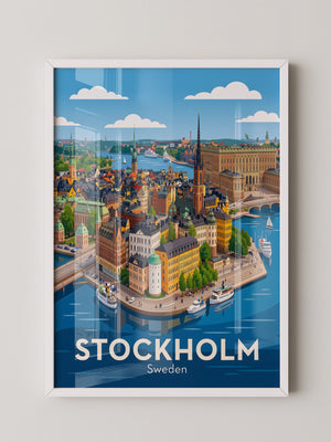 Stockholm Stadtansicht Illustration