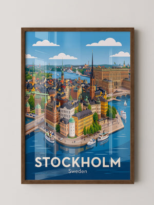 Stockholm Stadtansicht Illustration