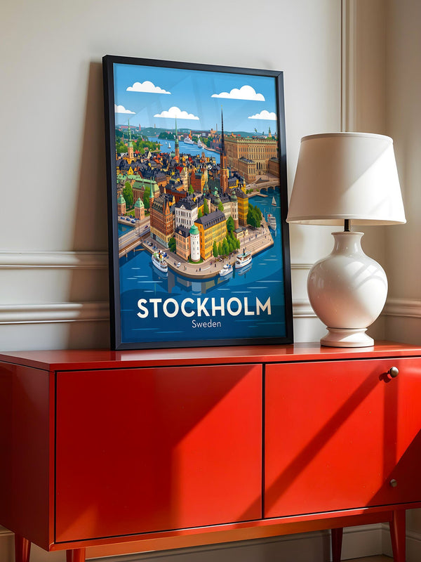 Stockholm Stadtansicht Illustration