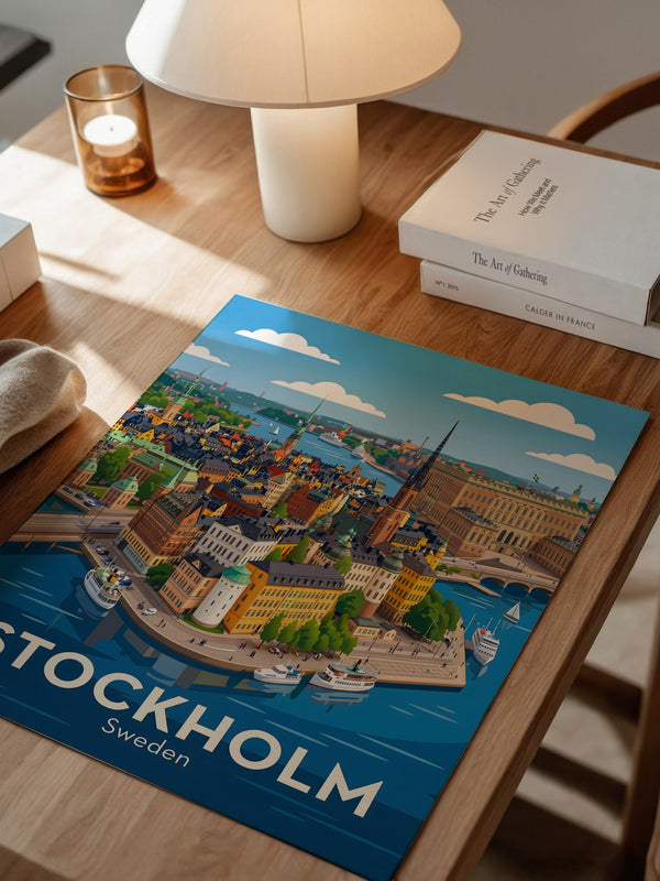 Stockholm Stadtansicht Illustration