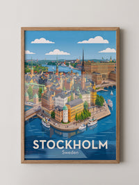 Stockholm Stadtansicht Illustration