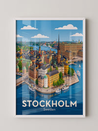 Stockholm Stadtansicht Illustration
