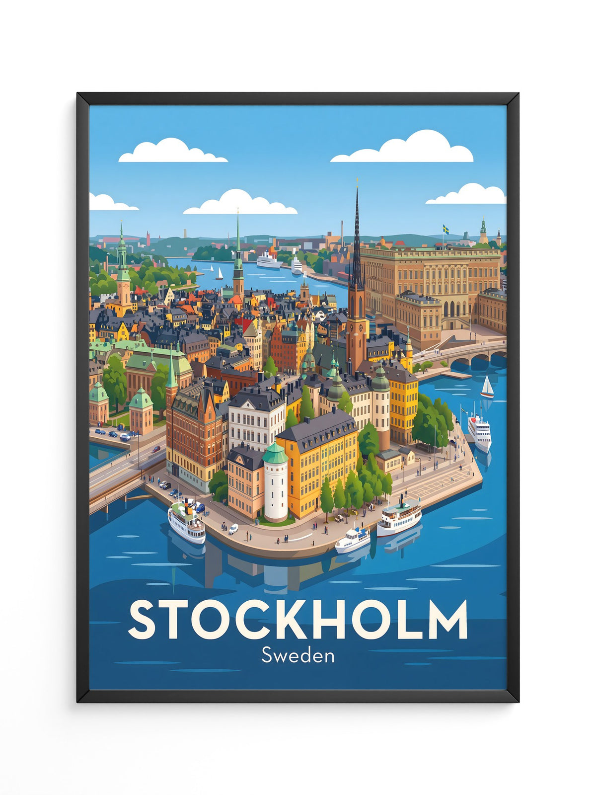 Stockholm Stadtansicht Illustration