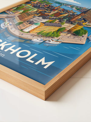 Stockholm Stadtansicht Illustration