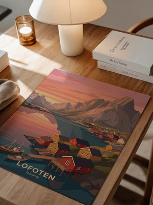 Lofoten Landschaft Pastellfarben