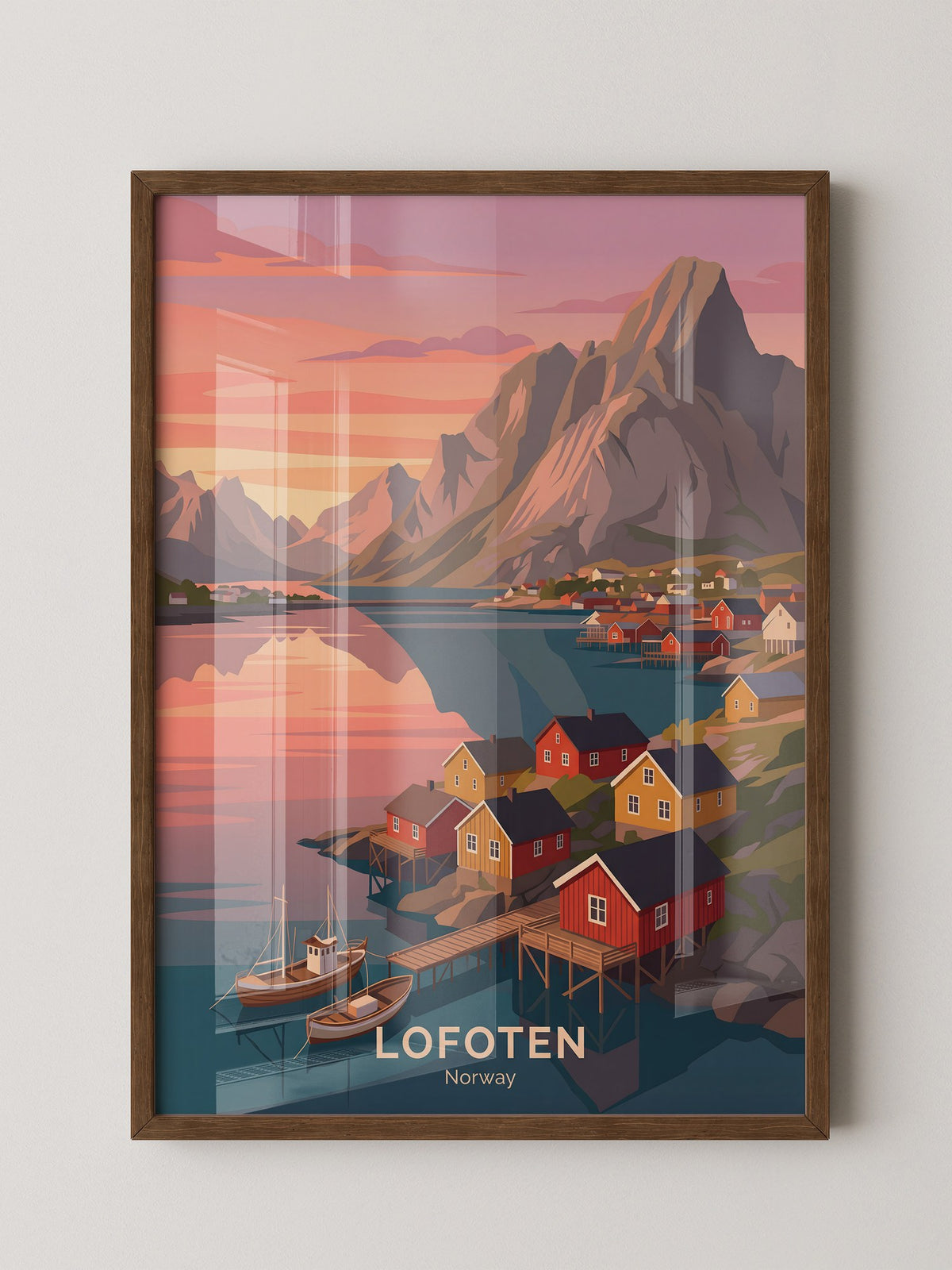 Lofoten Landschaft Pastellfarben