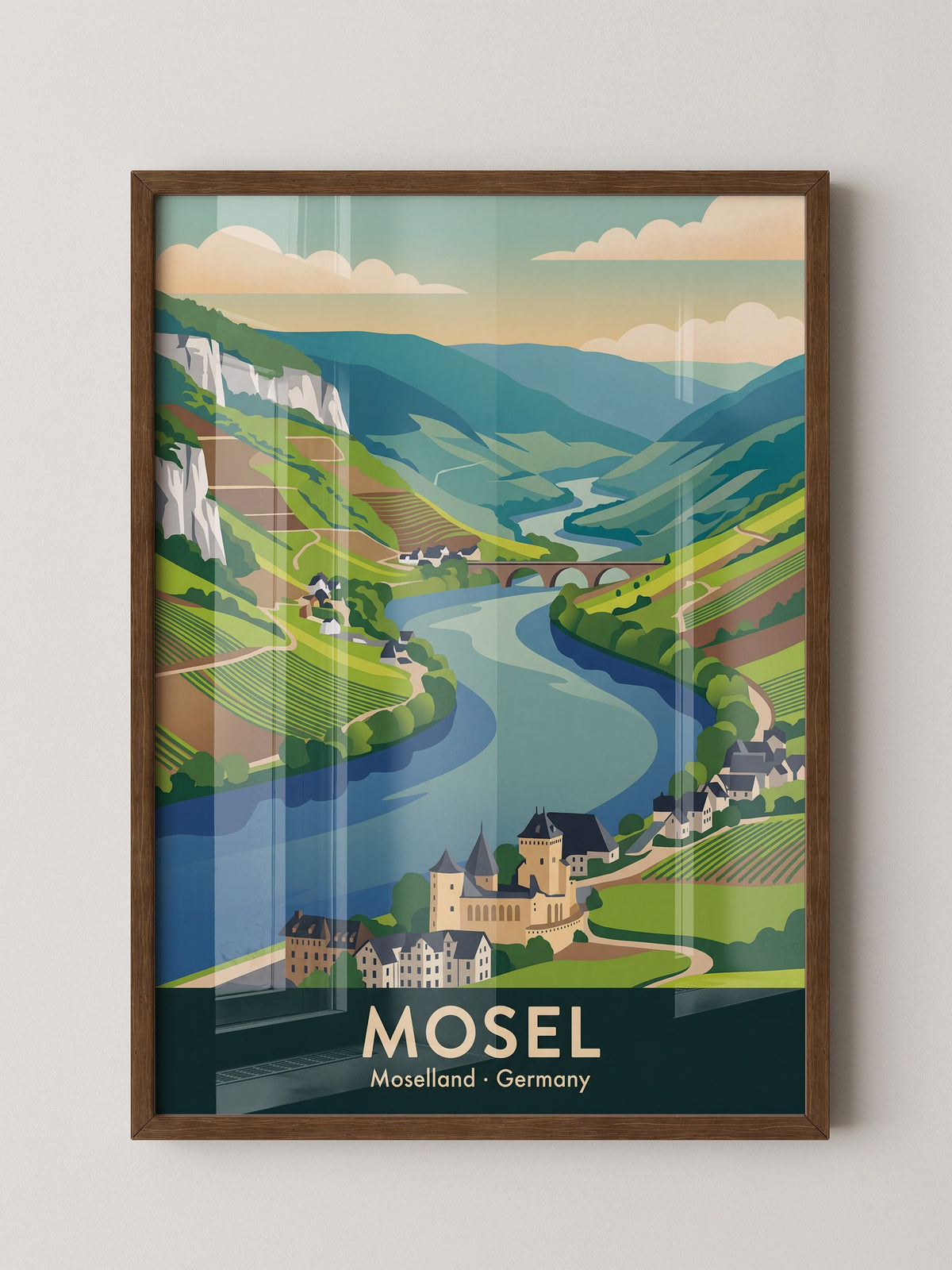 Mosellandschaft Pastellfarben