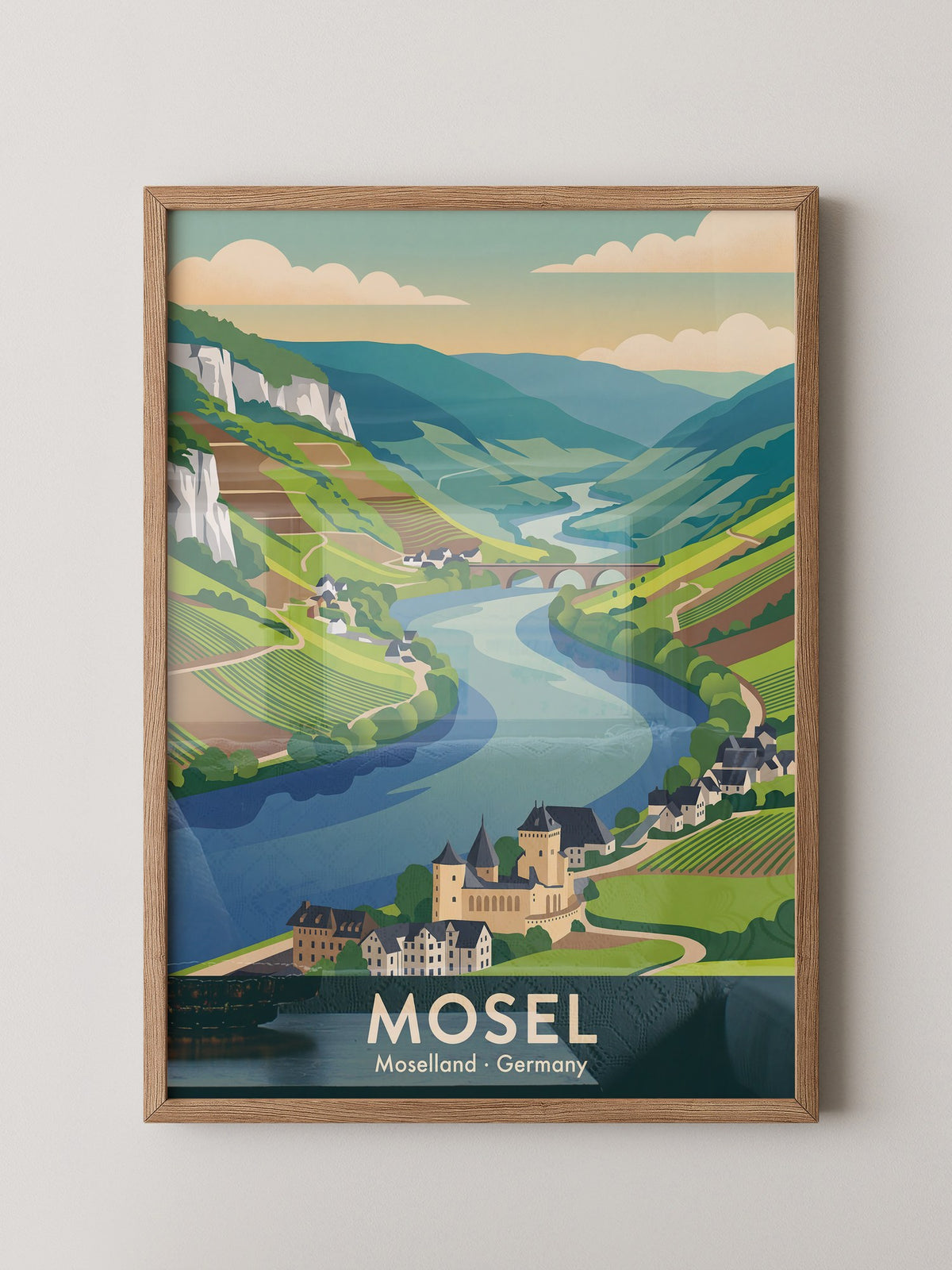 Mosellandschaft Pastellfarben