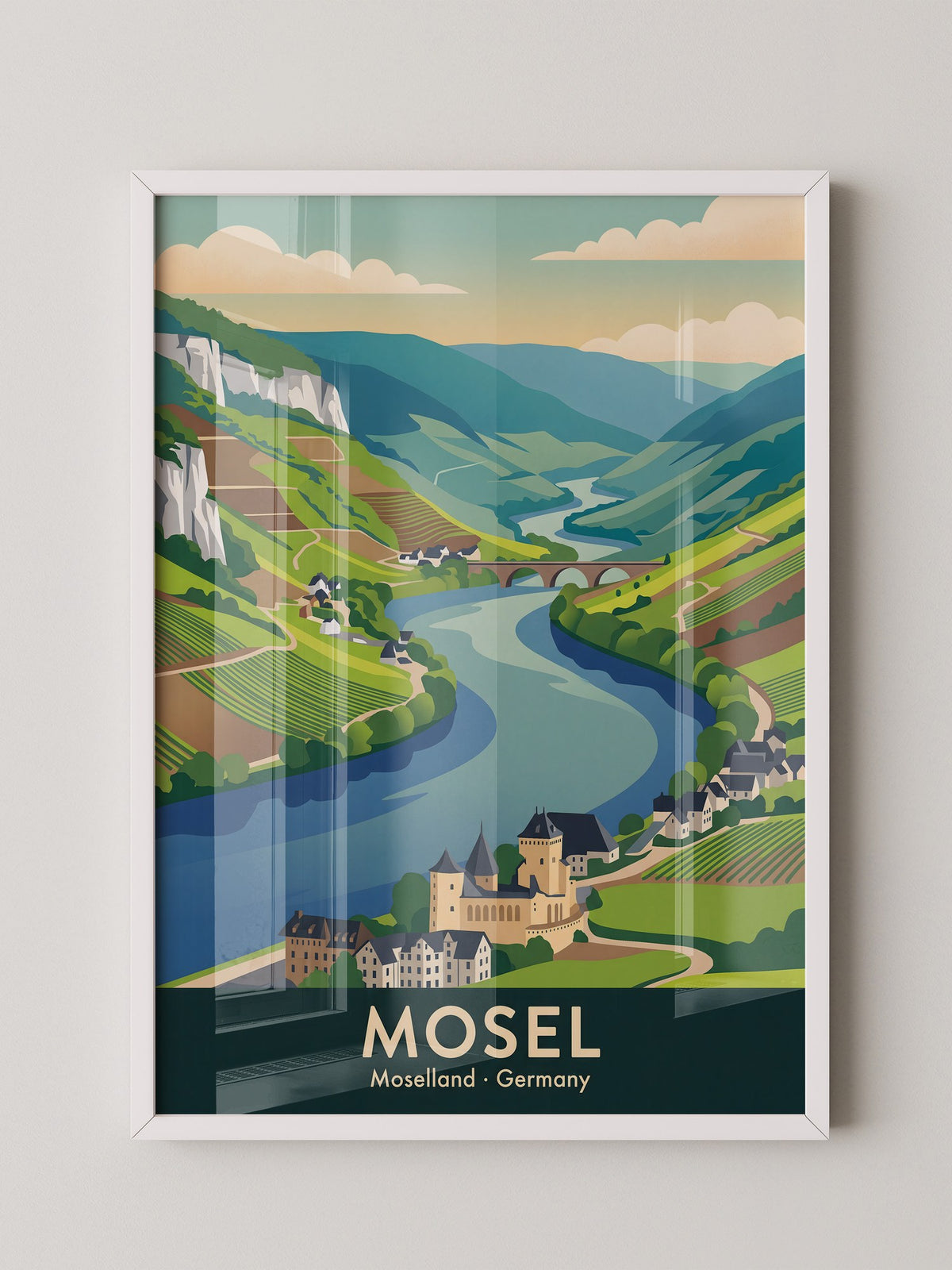 Mosellandschaft Pastellfarben