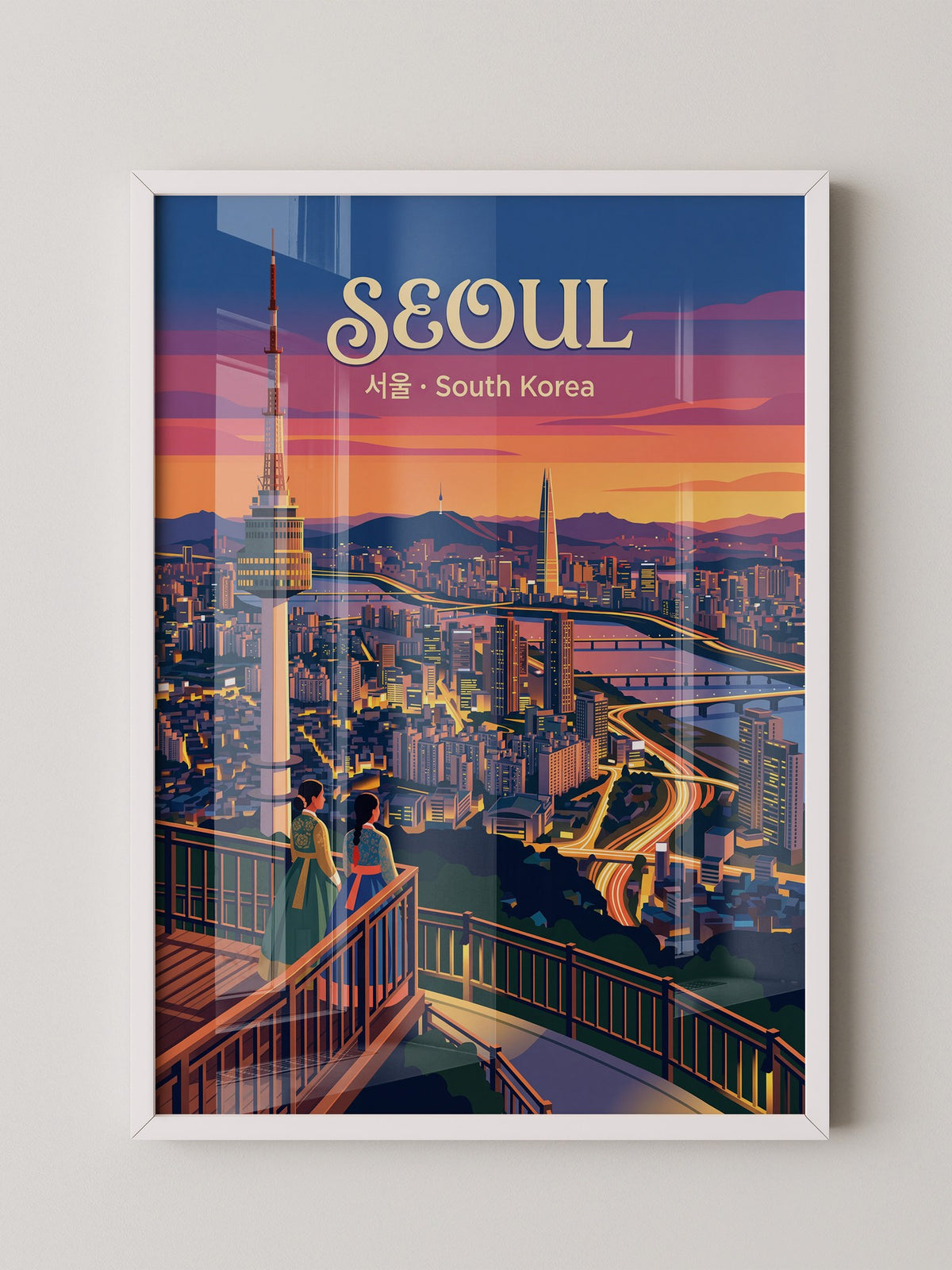 Seoul Skyline Abenddämmerung