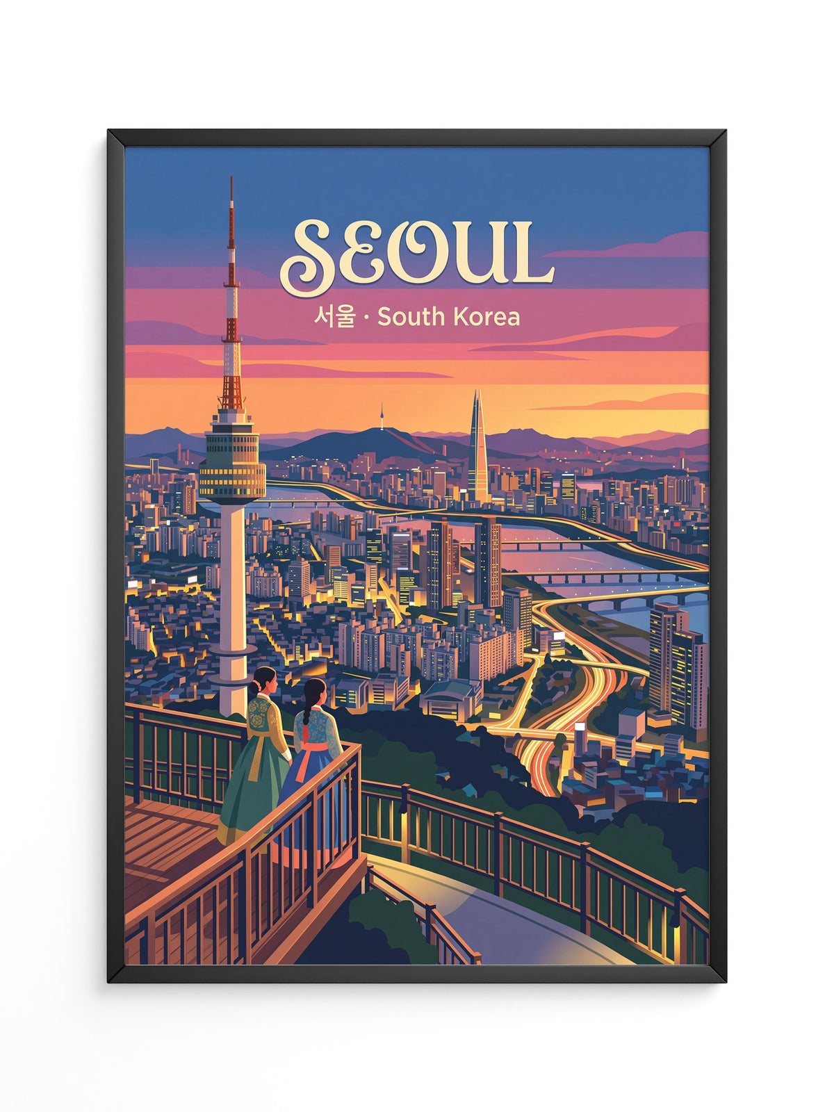 Seoul Skyline Abenddämmerung