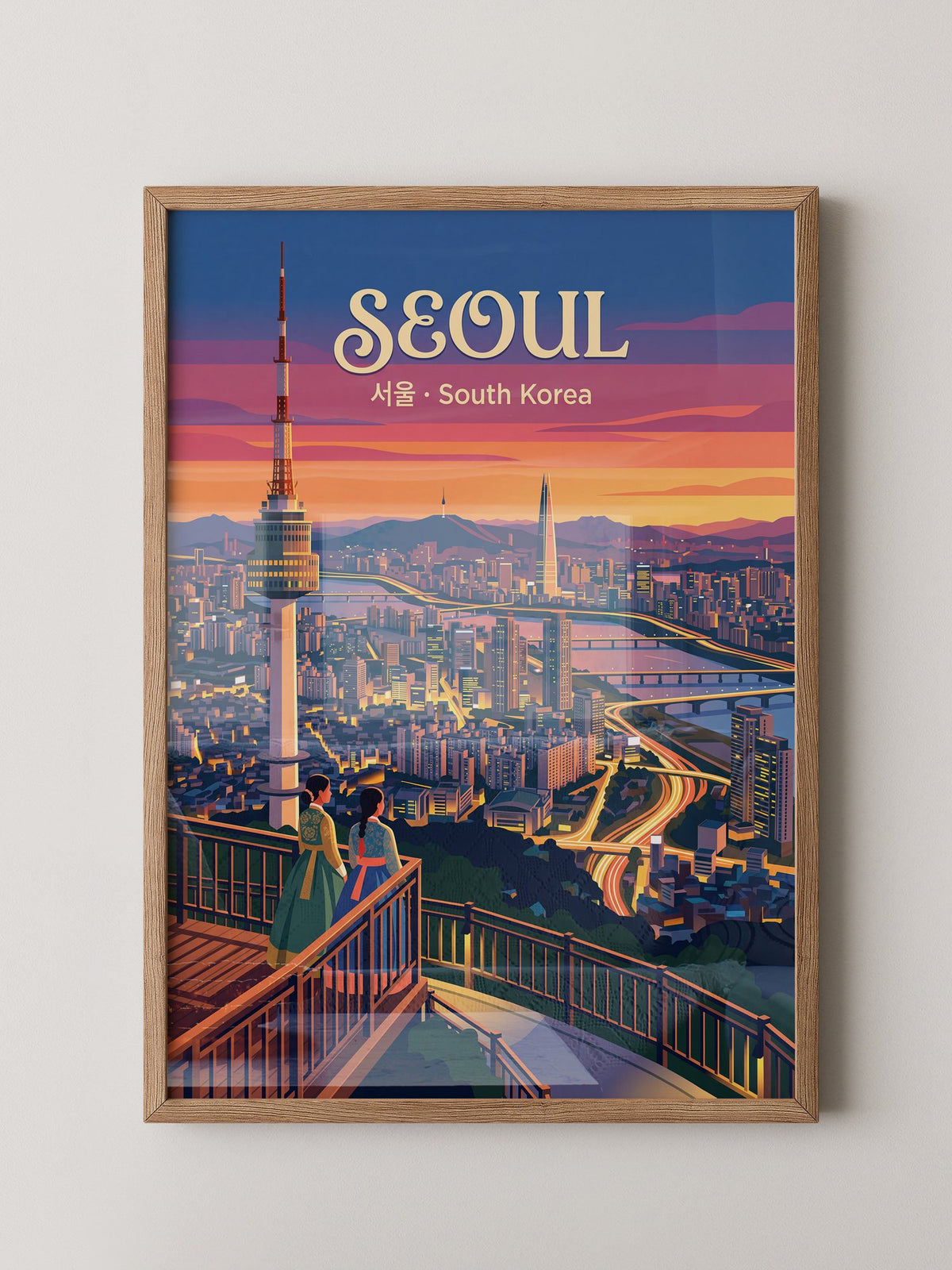 Seoul Skyline Abenddämmerung