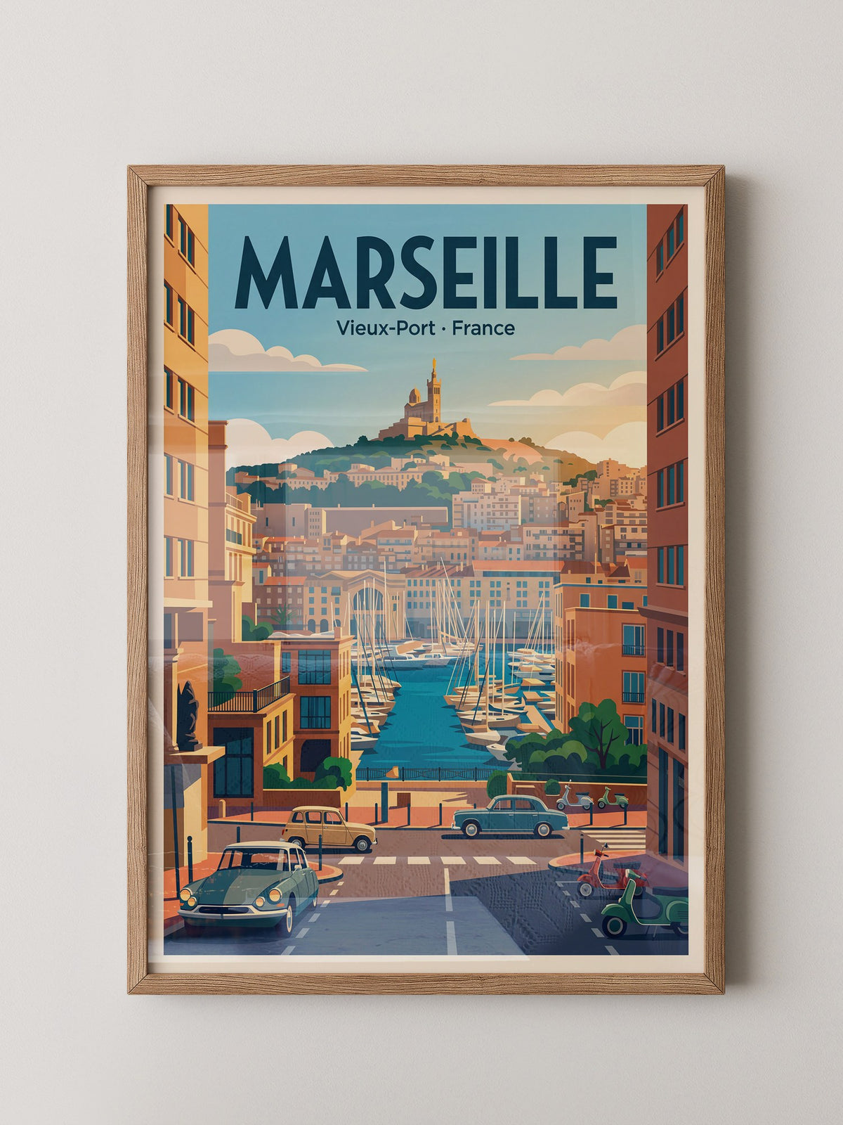 Marseille Hafen Retro Panorama
