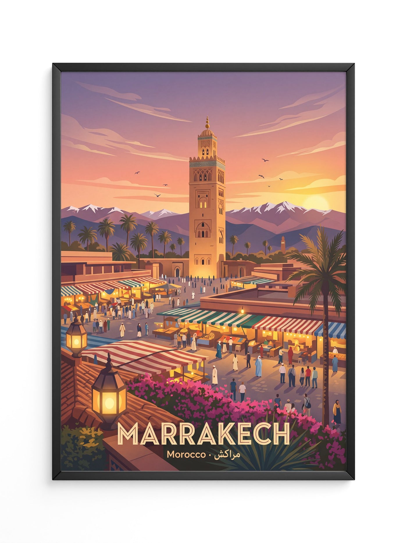 Marrakech Sonnenuntergang Marktszene